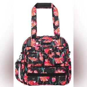 Lug Puddle Jumper LE Tote Bag. Pom Pom Floral Black. NWT